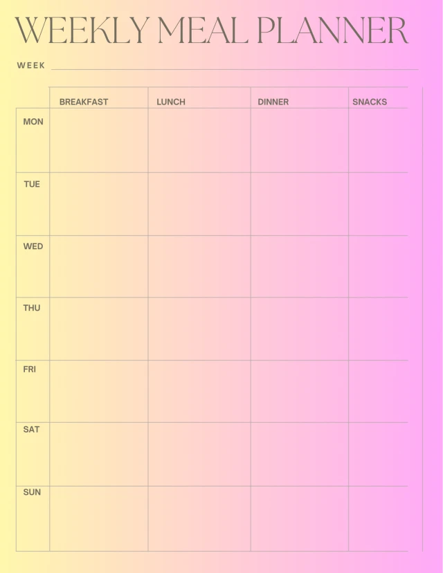 Weekly meal planner